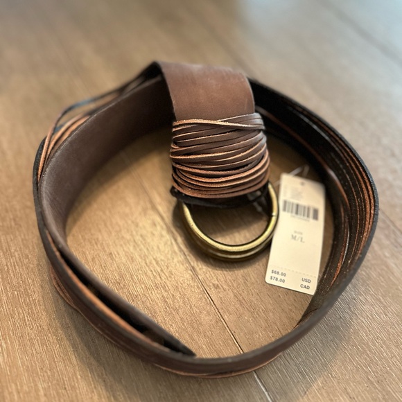 SALE!! NWT Anthropologie Tonya O-Ring Taupe Belt M/L - Picture 5 of 8
